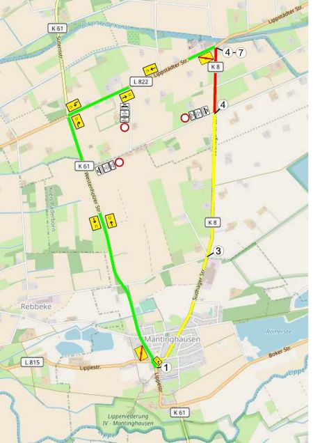 Umleitungsplan K8 © Kreis Paderborn